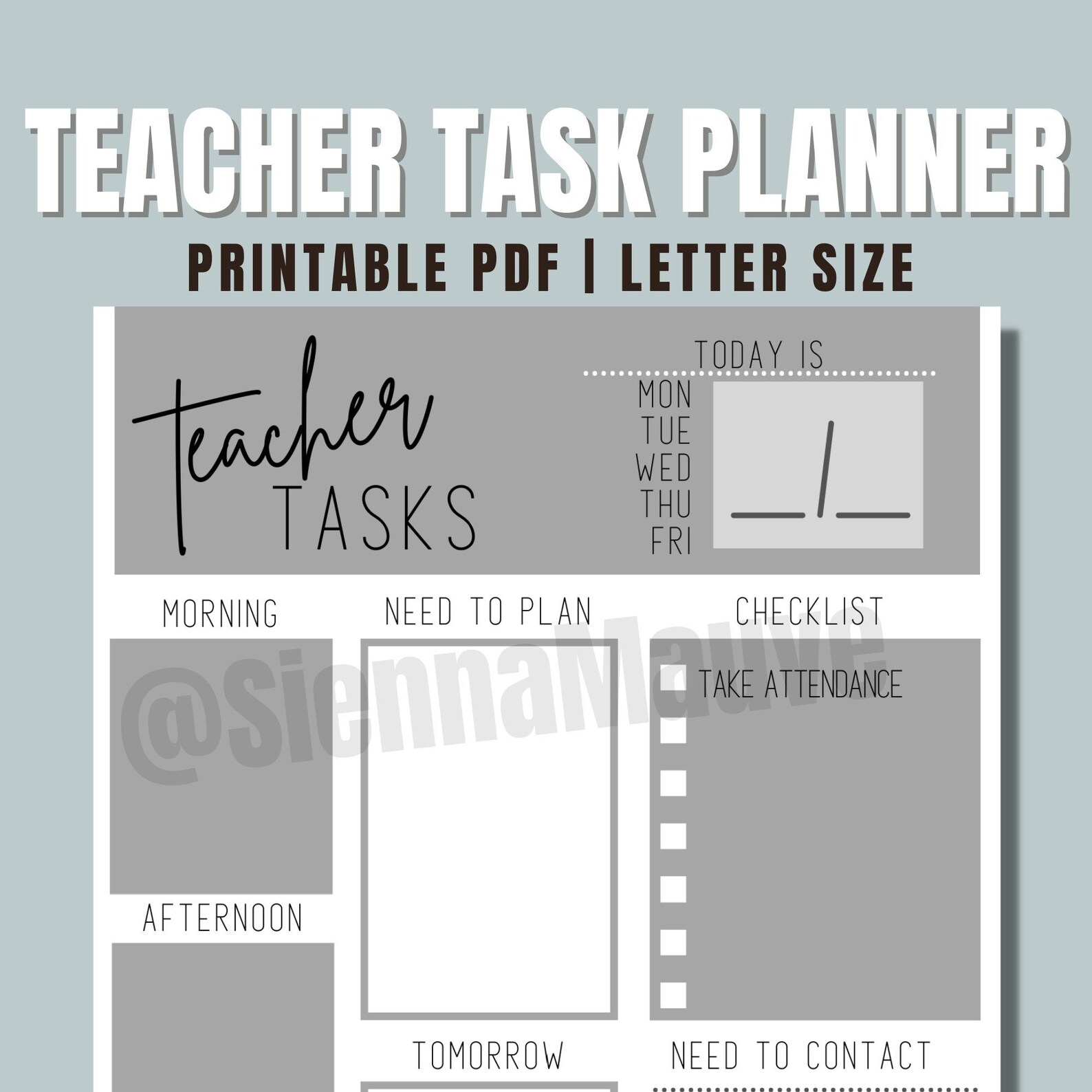 Teacher Planner Printable Teacher To Do List Teacher To Do | Etsy