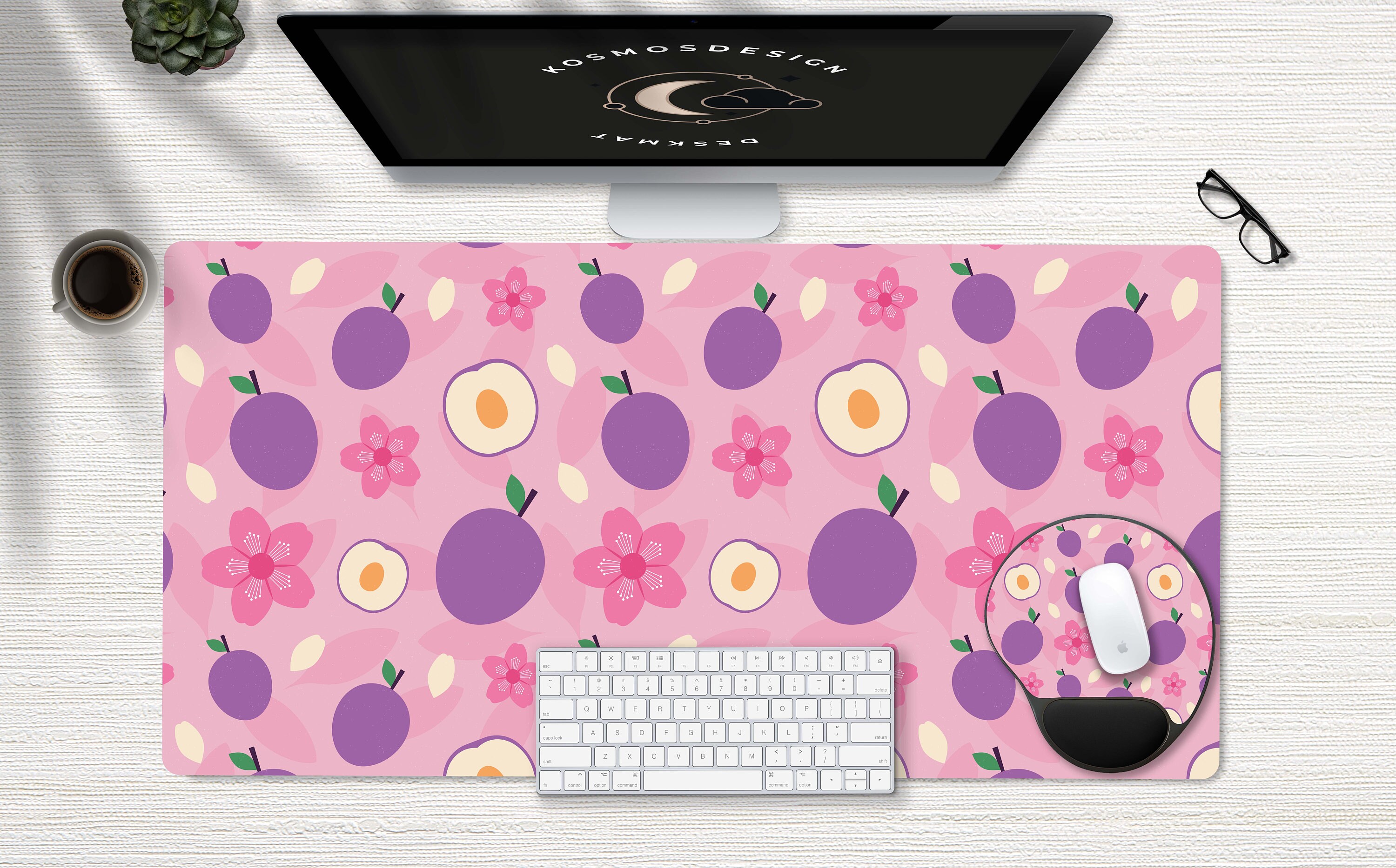 Pink Flowers Desk Mat Pink Desk Mat Cute Desk Mat Desk Pad Etsy