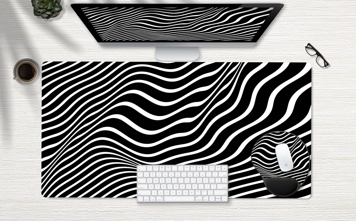 Zebra Print Desk Mat Black and White Desk Mat Aesthetic Desk Etsy