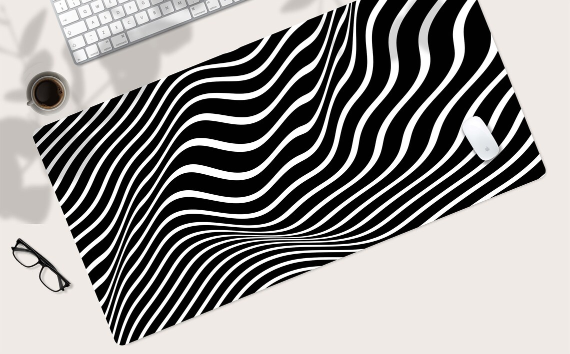 Zebra Print Desk Mat Black and White Desk Mat Aesthetic Desk Etsy