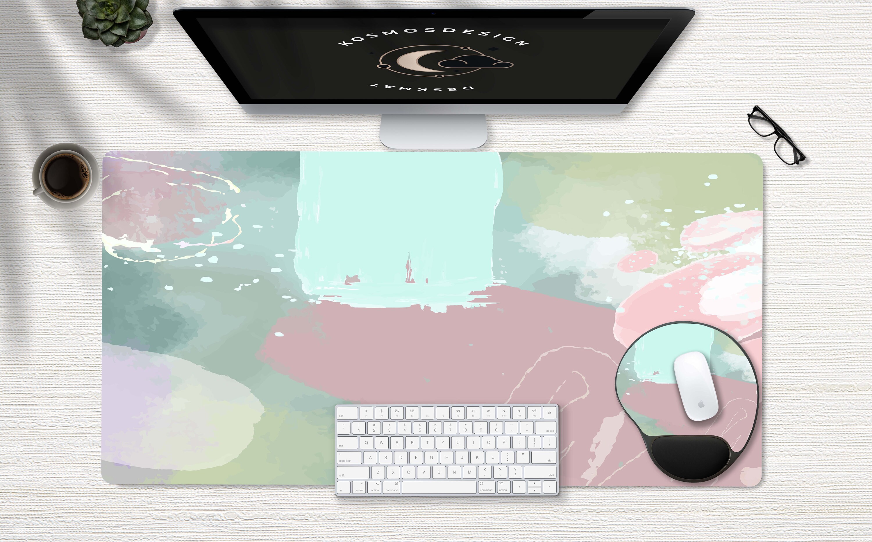 Colorful Watercolor Desk Mat Colorful Boho Desk Mat Cute Etsy UK