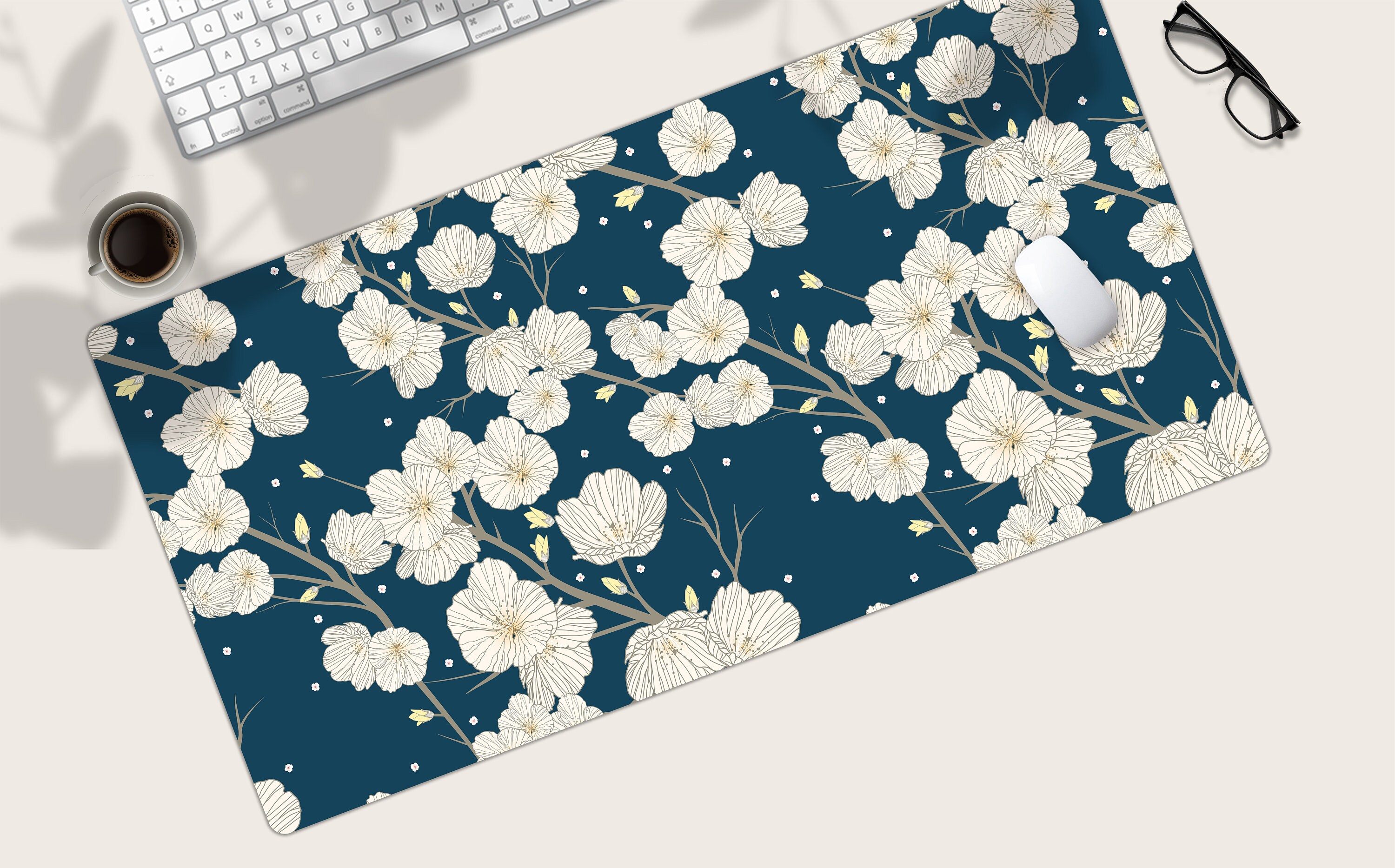 Flowers Desk Mat Cute Spring Flowers Desk Mat Cute Desk Mat Etsy