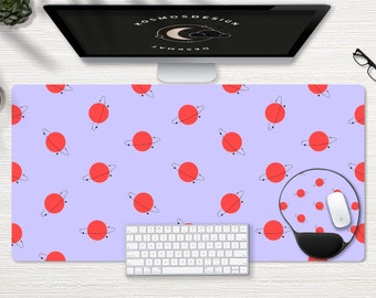 Cute Planet Desk Mat, Cute Desk Pad, Purple Desk Mat, Desk Mat Cute, Cute Desk Mat, Desk Mat Large, Extra Large Desk Mat, Gaming Desk Mat