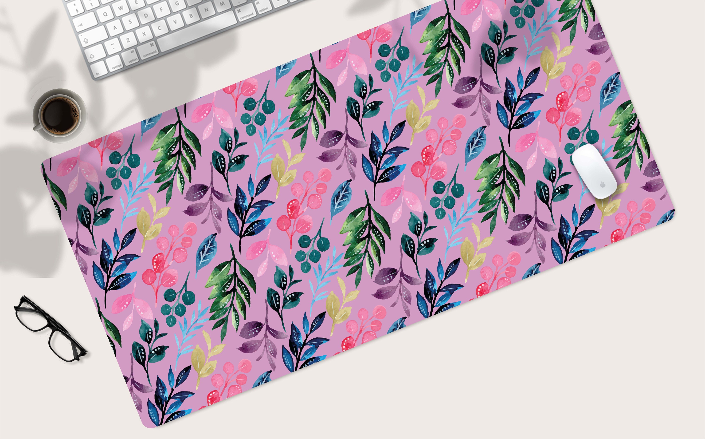 Floral Desk Mat Pink Desk Mat Flowers Cute Desk Pad Cute Etsy