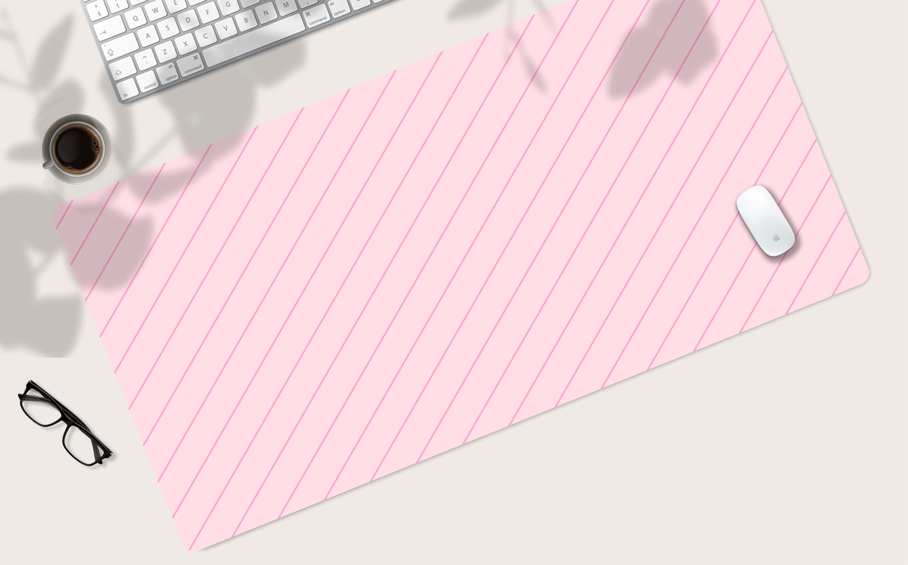 Pink Striped Desk Mat Pink Desk Mat Cute Desk Mat Desk Pad Etsy