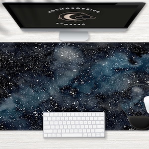 Deep Space Desk Mat, Aesthetic Desk Accessory, Wrist Rest Mouse Pad, Extra Large Desk Mat, Computer Desk Mat, Modern Desk Accessories