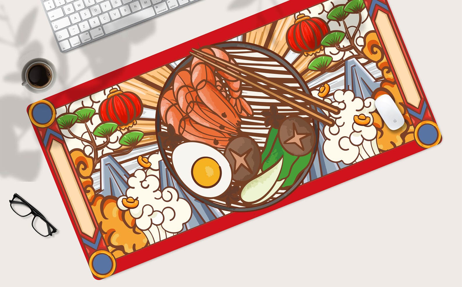 Japanese Desk Mat Anime Desk Mat Ramen Desk Mat Sushi Desk Etsy