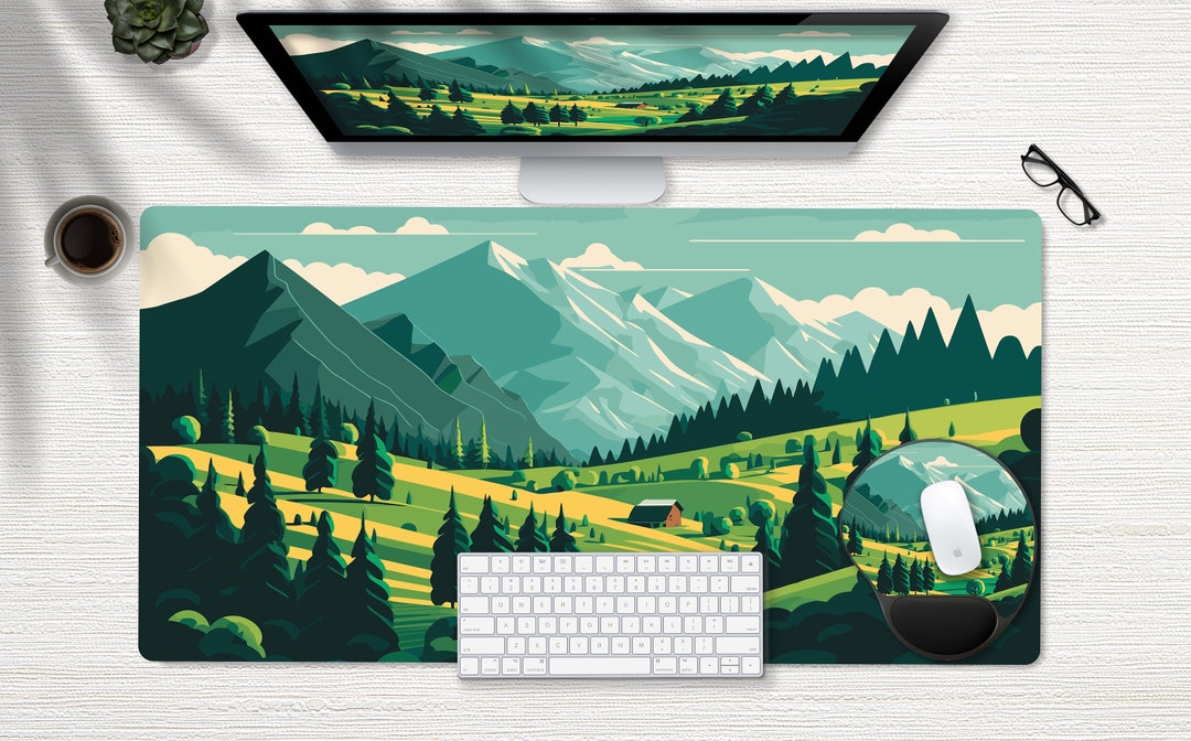 Forest Desk Mat Green Desk Mat Natural Desk Mat Computer Desk Mat