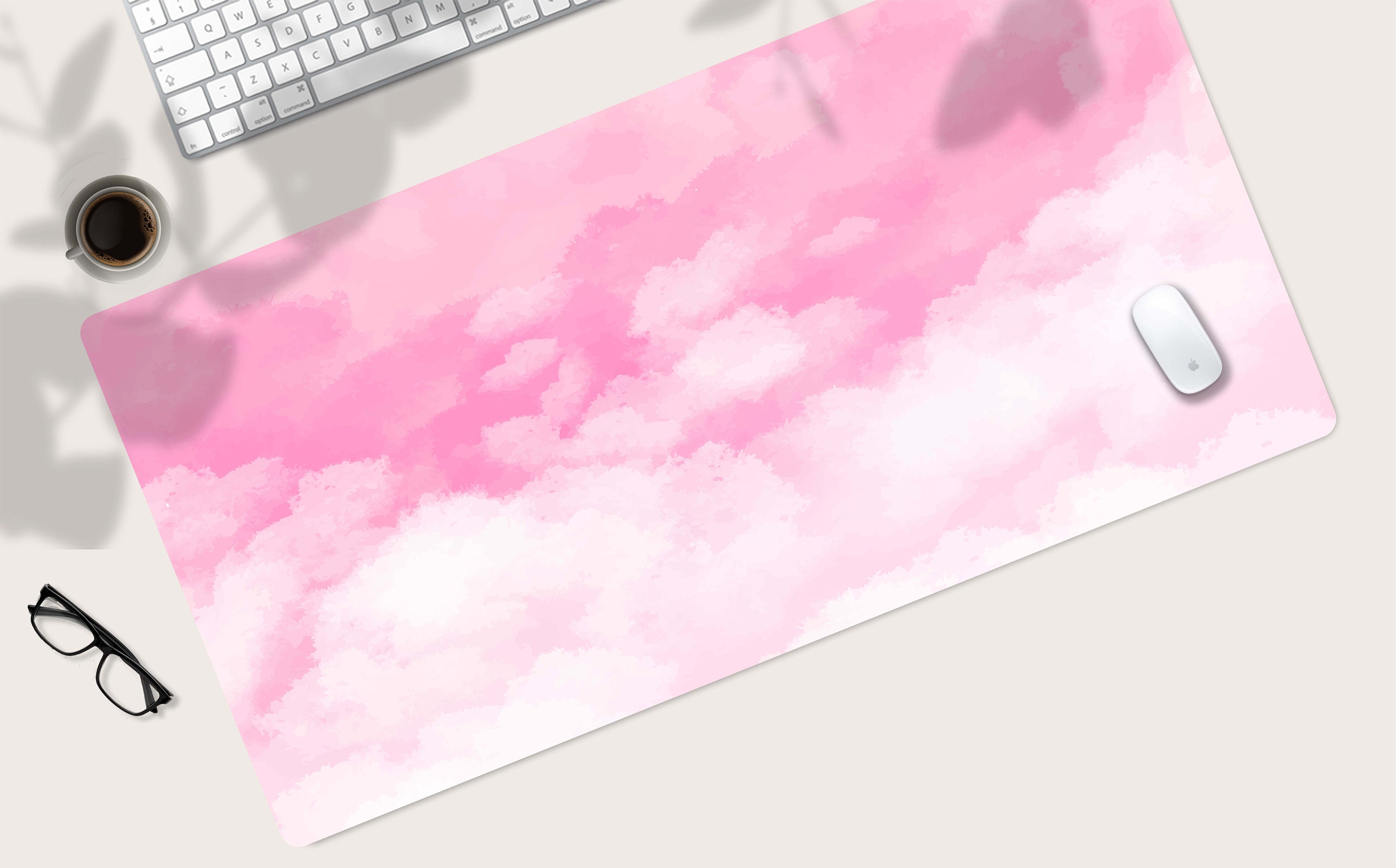 Cute Watercolor Pastel Sky Desk Mat Pink Desk Mat Pink Desk | Etsy