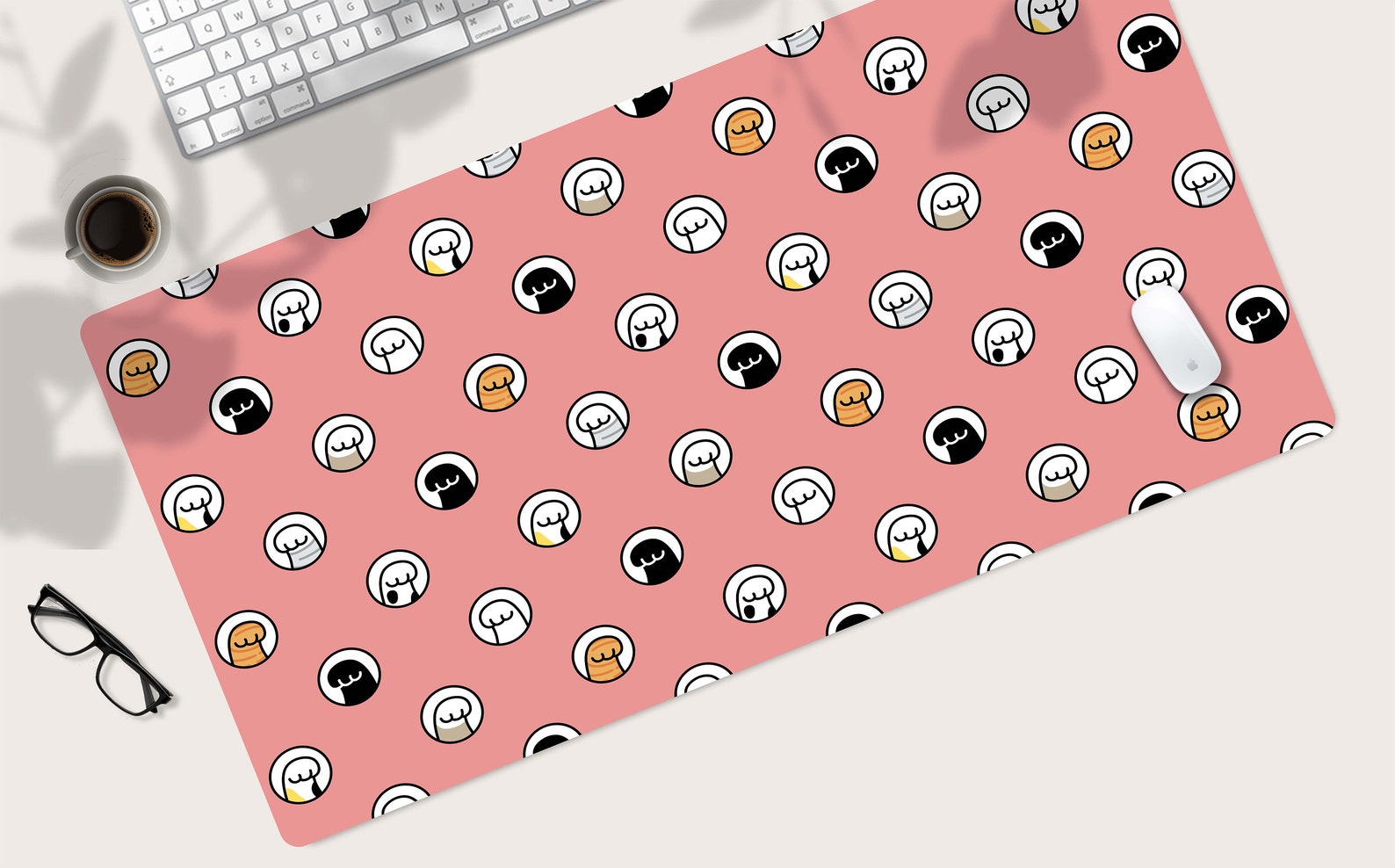 Cute Pink Cat Paw Desk Mat Pink Desk Mat Desk Pad Cute Etsy