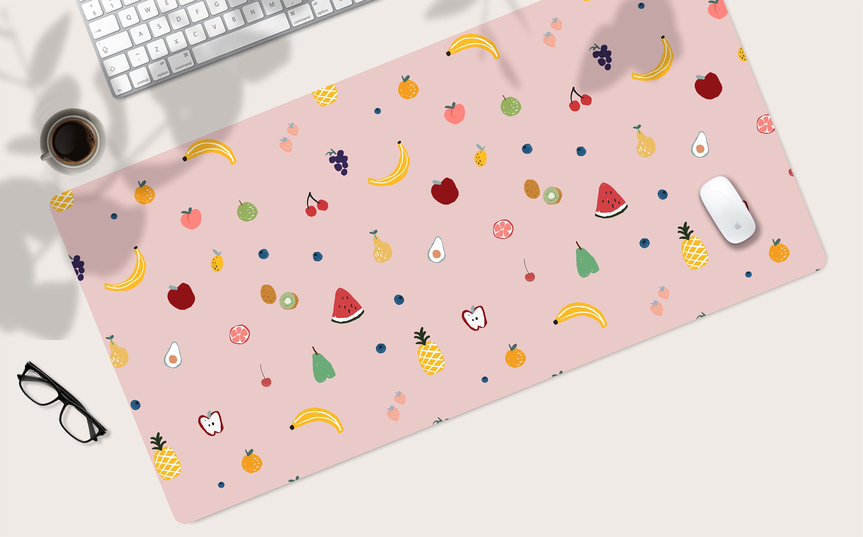 Cute Pink Desk Mat Pink Desk Mat Fruit Desk Mat Desk Pad Etsy