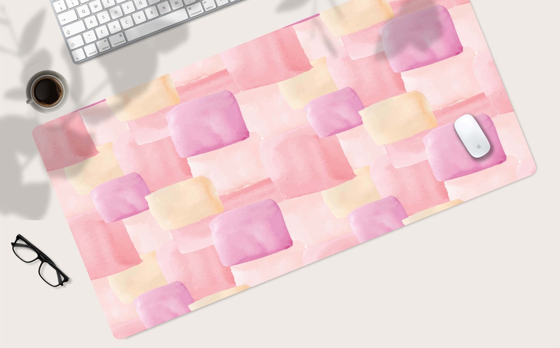 Pink Desk Mat Aesthetic Desk Mat Cute Desk Mat Cute Desk Etsy