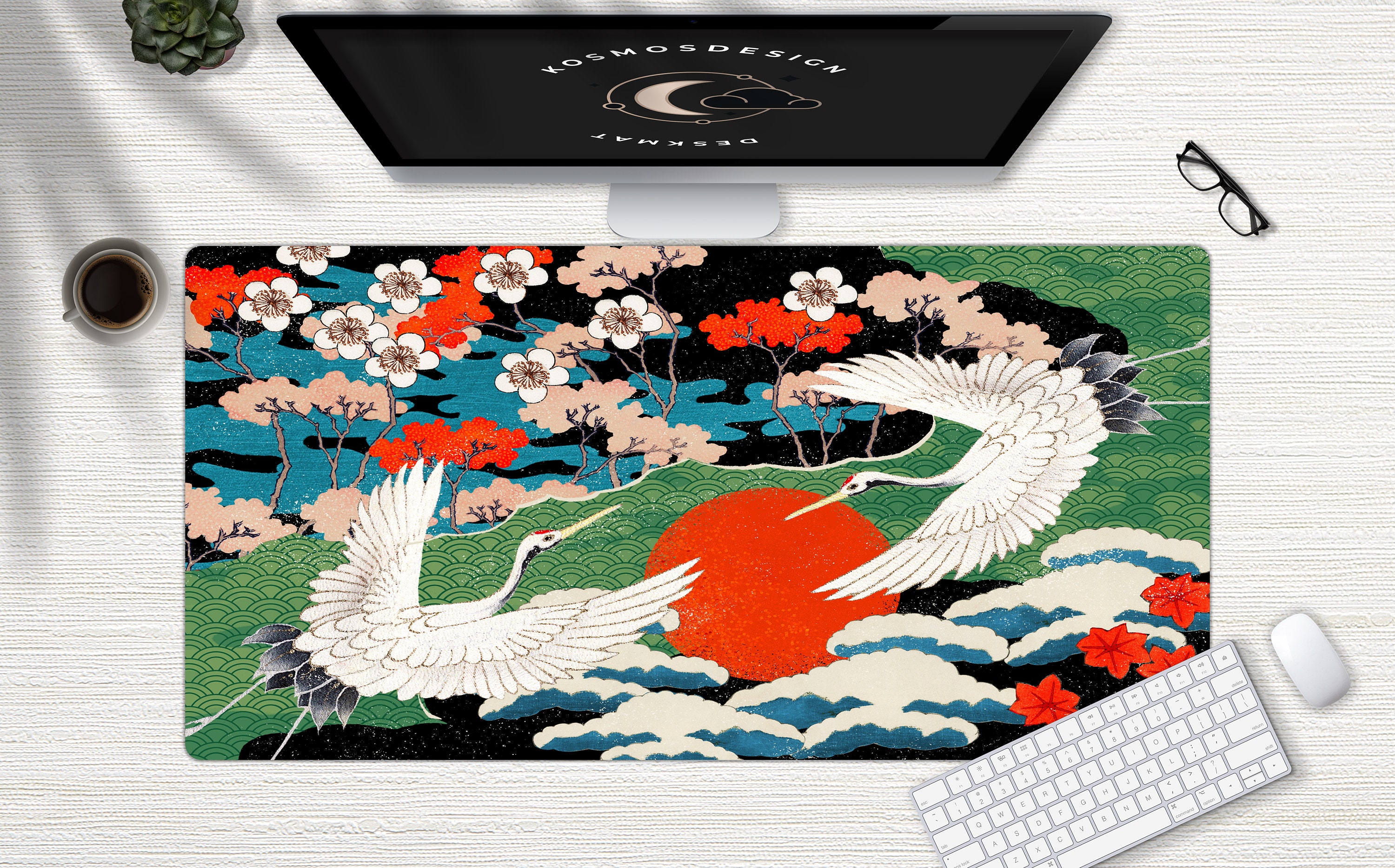 Vintage Japanese Desk Mat Anime Desk Mat Japanese Desk Mat Etsy