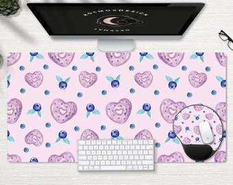 Cute Watercolor Donut Desk Mat, Purple Desk Mat, Extra Large Desk Mat, Large Desk Pad, Desk Mat Cute, Cute Desk Mat, Desk Mat, Desk Pad