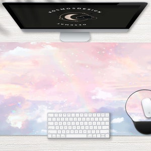 Cute Watercolor Pastel Sky Desk Mat, Cute Cloud Desk Mat, Cute Desk Pad, Sky Desk Mat, Desk Mat Cute, Extended Desk Mat, Pastel Desk Mat