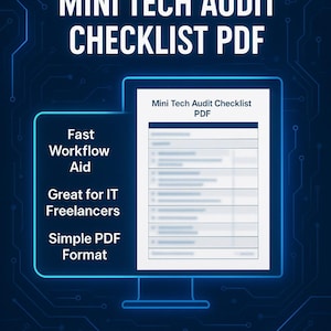Mini-checklista för teknisk granskning | Redigerbar och utskrivbar PDF | Kontroll av hårdvara för PC och laptop