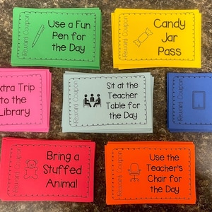 Student Reward coupons or Reward Tickets - perfect for teachers on a budget -easy treasure box prizes for kids at school!  INSTANT DOWNLOAD!