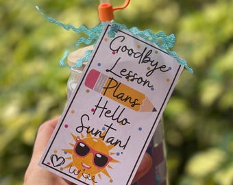 End of the Year Teacher Tag - Goodbye Lesson Plans, Hello Suntan! - Instant Download