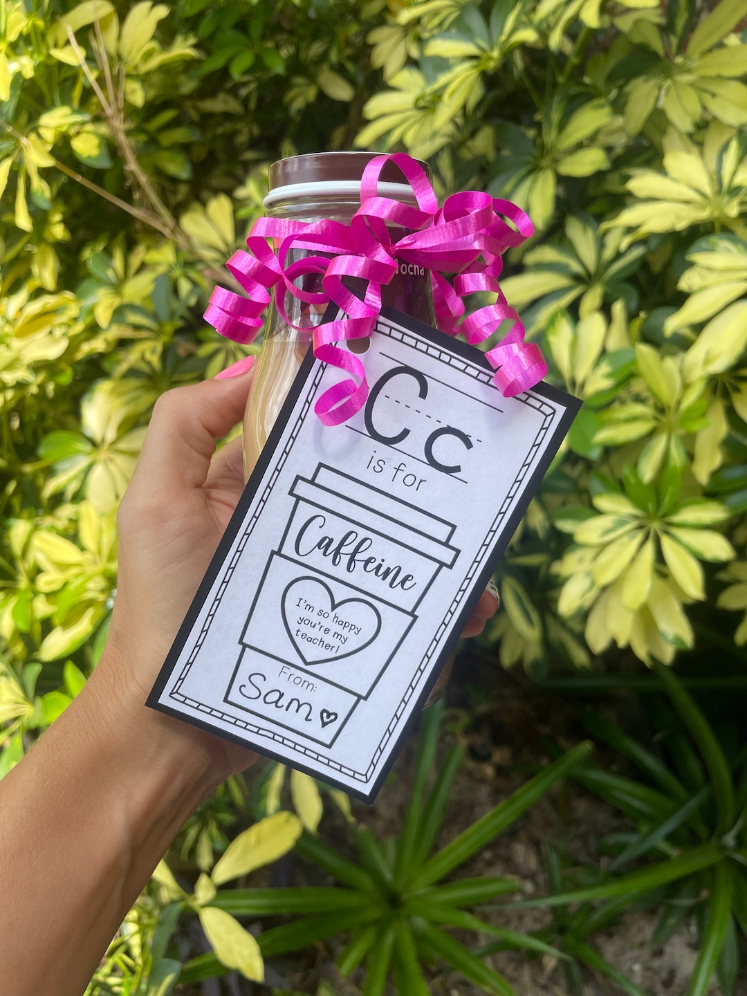 Back to School Teacher Gift Tags - C is for Caffeine - I'm Happy You're ...