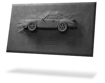 Handgefertigte Beton Skulptur des Porsche 911 Carrera RS 2.7 Nr.6 von 100  ( Limited Edition )