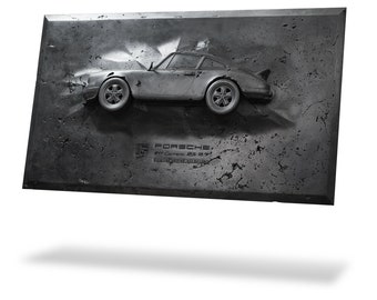 Handgefertigte Beton Skulptur des Porsche 911 Carrera RS 2.7 Nr.24 von 100  ( Limited Edition )