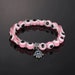 Turkish Pink Evil Eye Bead Bracelet - Mal de Ojo - Hamsa Stretch Bracelet Hand of Fatima Good Luck & Protection 