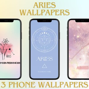 Aries Zodiac Phone Wallpapers | Astrology Constellation Astro Spiritual, iOS Phone Lock Screen, Wallpaper Variety Pack, Instant Digital