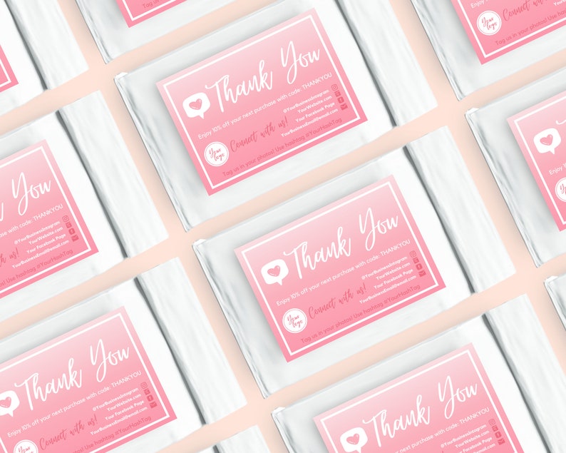 Editable &amp; Printable One-sided Gradient Thank You Card for | Etsy