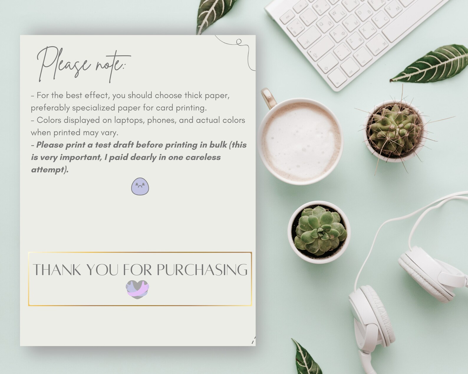 Editable &amp; Printable One-sided Gradient Thank You Card for | Etsy