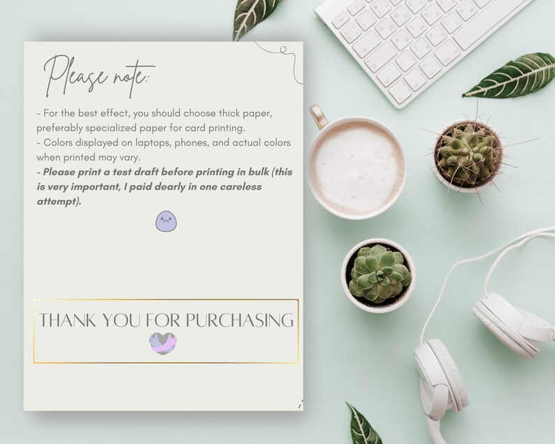Editable &amp; Printable One-sided Gradient Thank You Card for | Etsy
