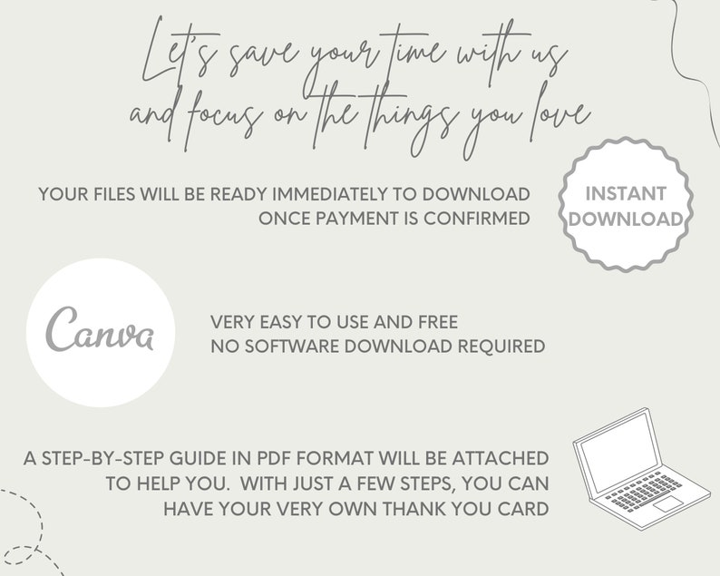 Editable &amp; Printable One-sided Thank You Card for Your Small | Etsy