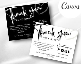 Editable & Printable One-sided Thank You Card for Your Small | Etsy