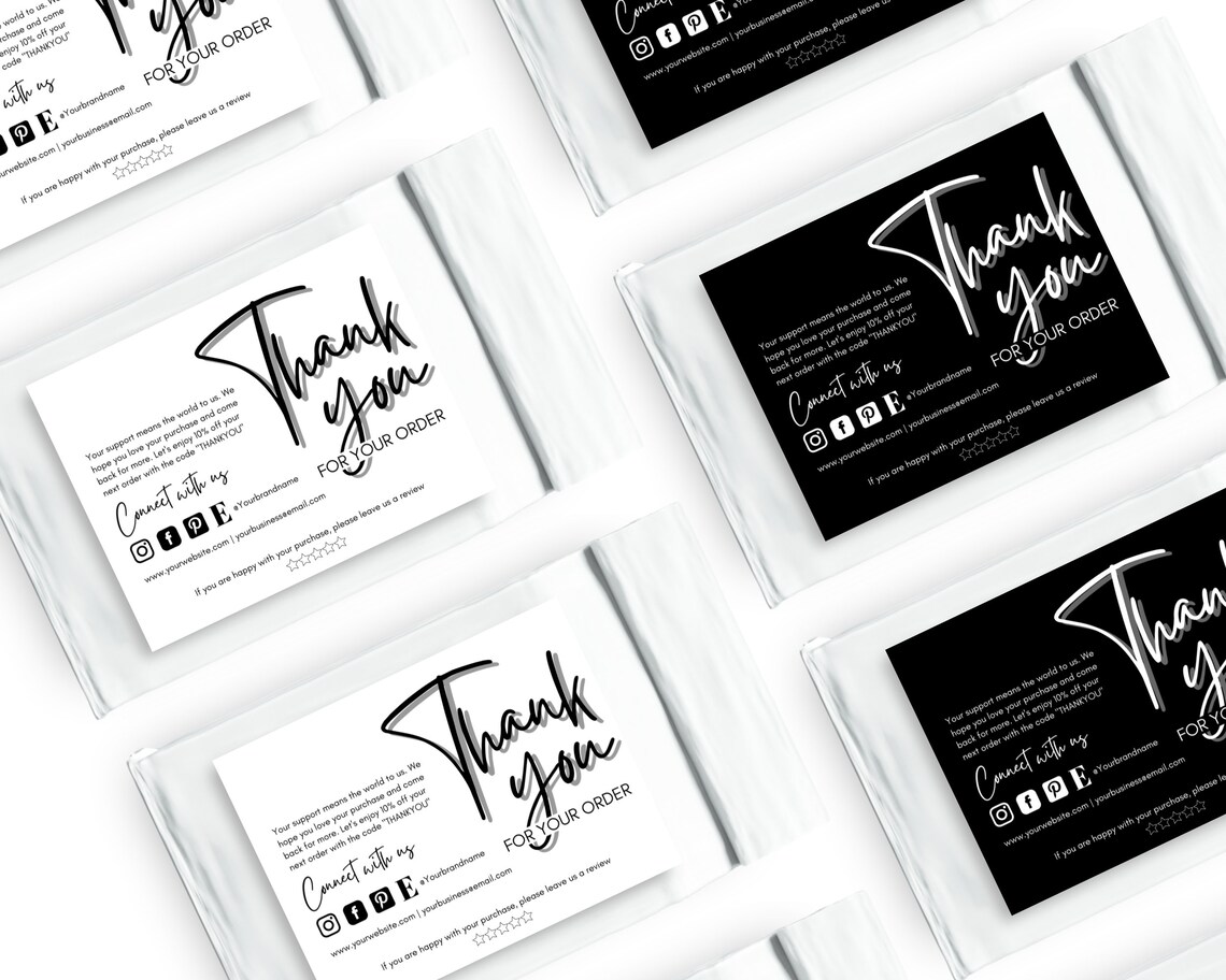 Editable &amp; Printable One-sided Thank You Card for Your Small | Etsy