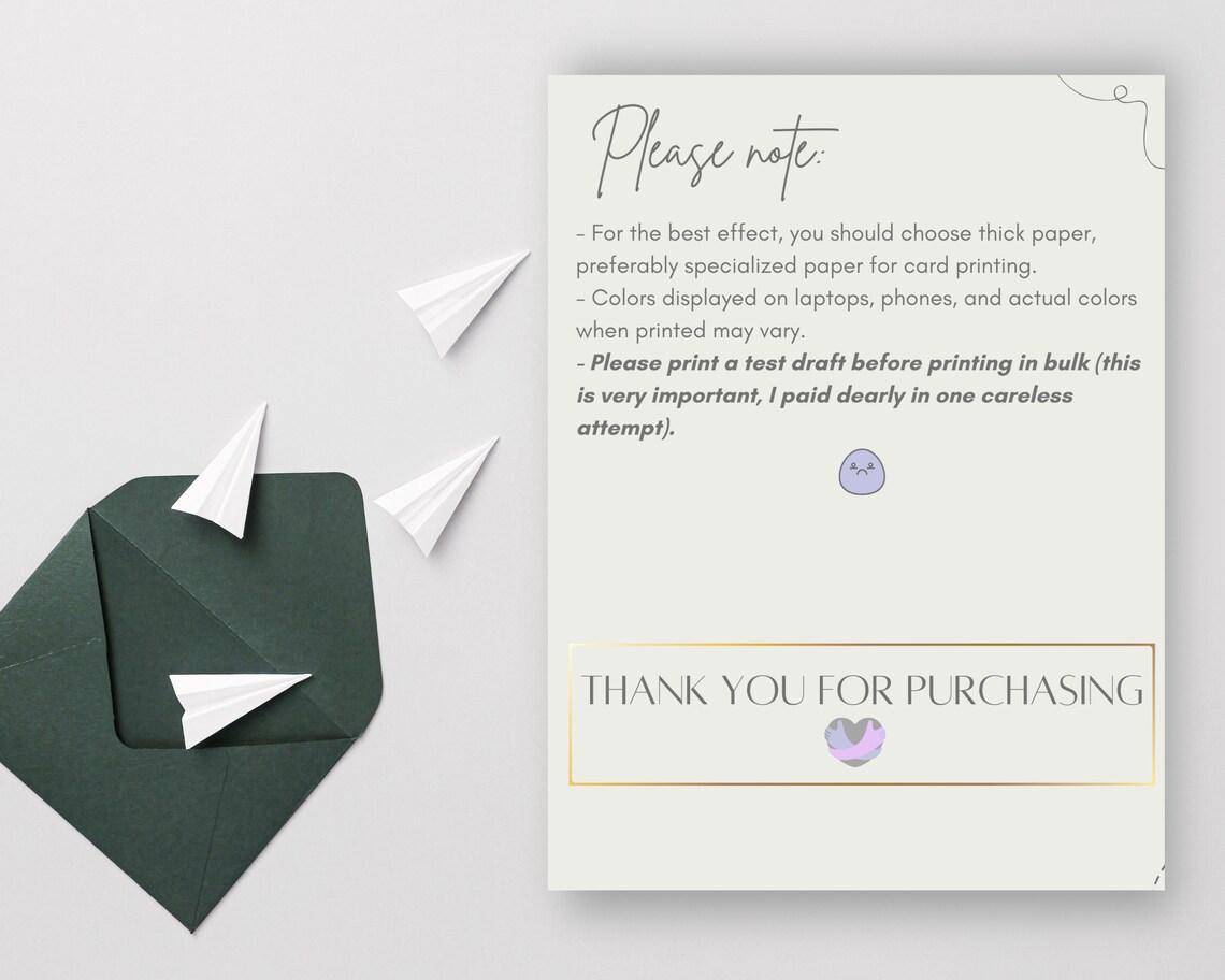 Editable &amp; Printable One-sided Thank You Card for Your Small | Etsy