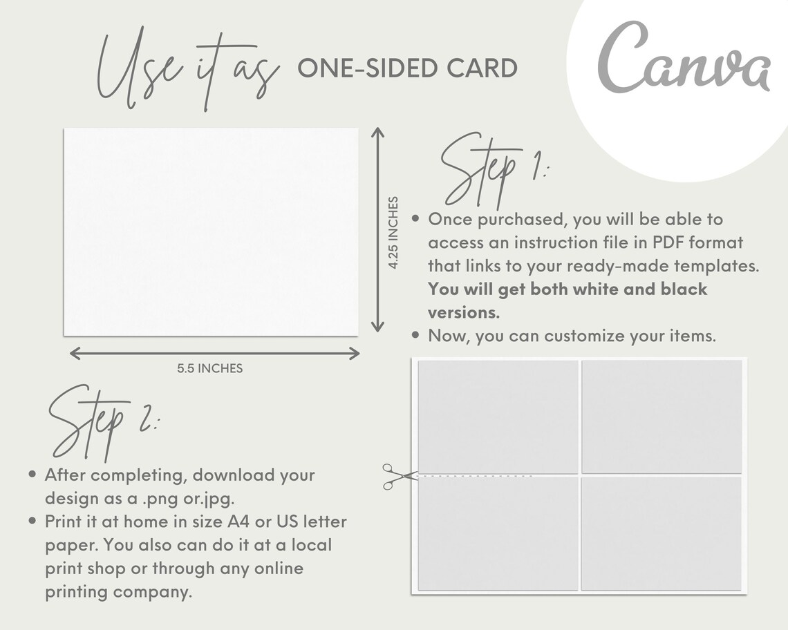 Editable &amp; Printable One-sided Thank You Card for Your Small | Etsy