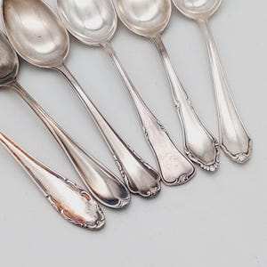 6 antique vintage spoons coffee spoon mix cutlery silver plated teaspoon #MIX15 shabby chic