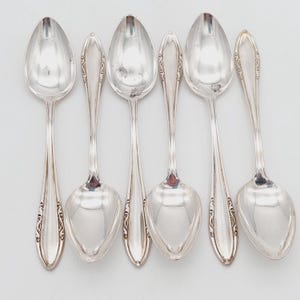 6 antique vintage spoons coffee spoon cutlery silver plated teaspoon #MIX21 shabby chic