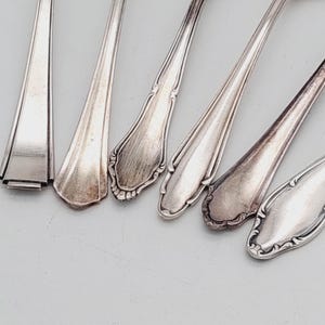 6 antique vintage spoons coffee spoon mix cutlery silver plated teaspoon #MIX14 shabby chic