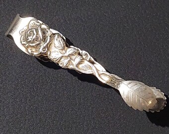 Hildesheimer Rose sugar tongs 100 silver plated pie server #001