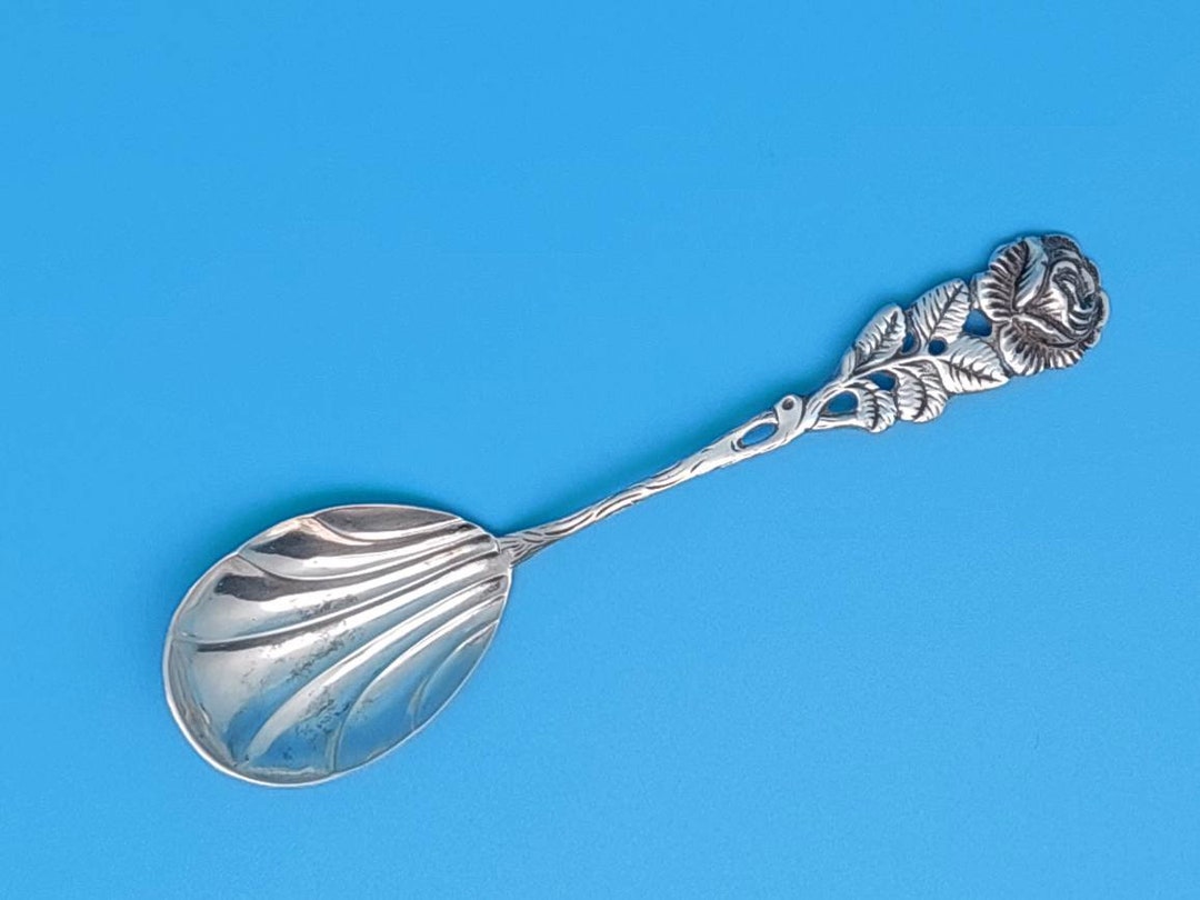 Hildesheimer Rose Spoon Sugar Spoon 800 Silver S025 Etsy