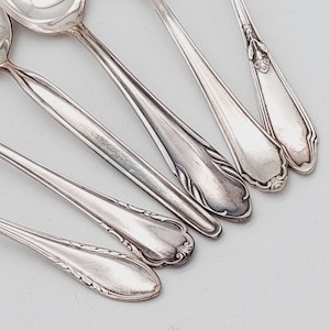 6 antique vintage spoons coffee spoon mix cutlery silver plated teaspoon #MIX24 shabby chic
