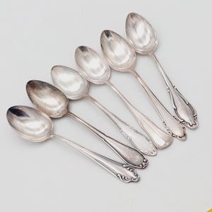 6 antique vintage spoons coffee spoon mix cutlery silver plated teaspoon #MIX20 shabby chic