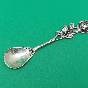 Hildesheimer - Rose salt spoon silver 835 sweetener spoon #001