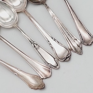 6 antique vintage spoons coffee spoons mix cutlery silver plated teaspoons #MIX26 shabby chic