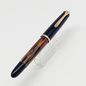 Penna stilografica PELIKAN 400 NN con pennino in oro 585 EF, marrone a righe vintage