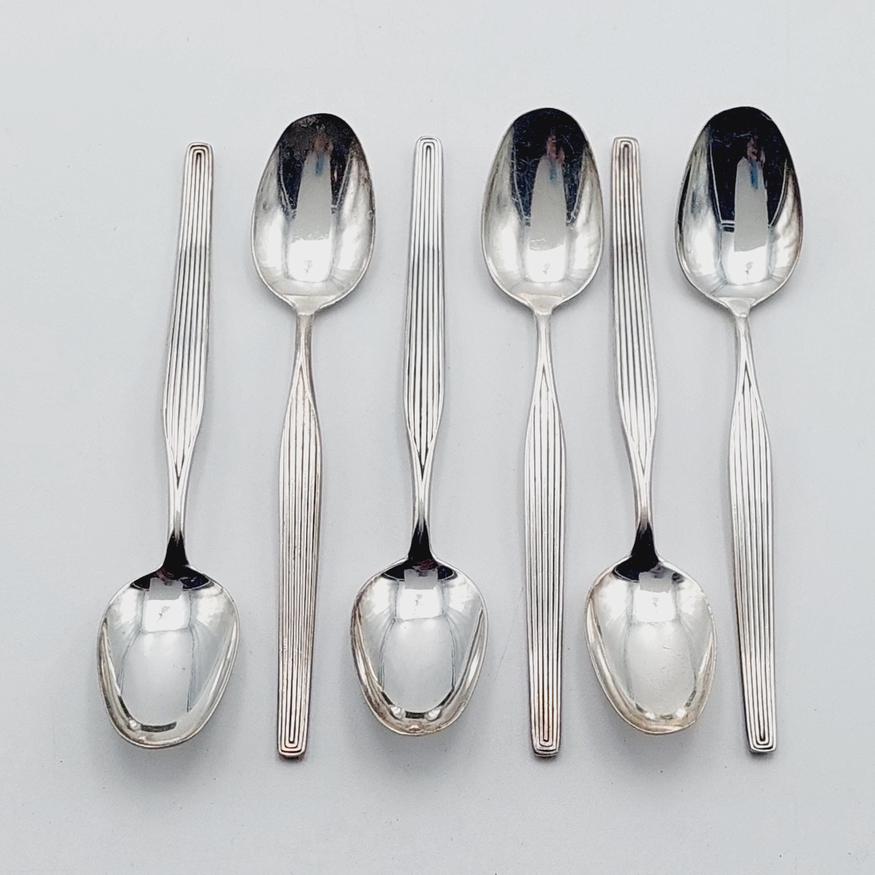 6 R&B Robbe Berking City 90 Spoons Coffee Spoon Silver Plated #KB