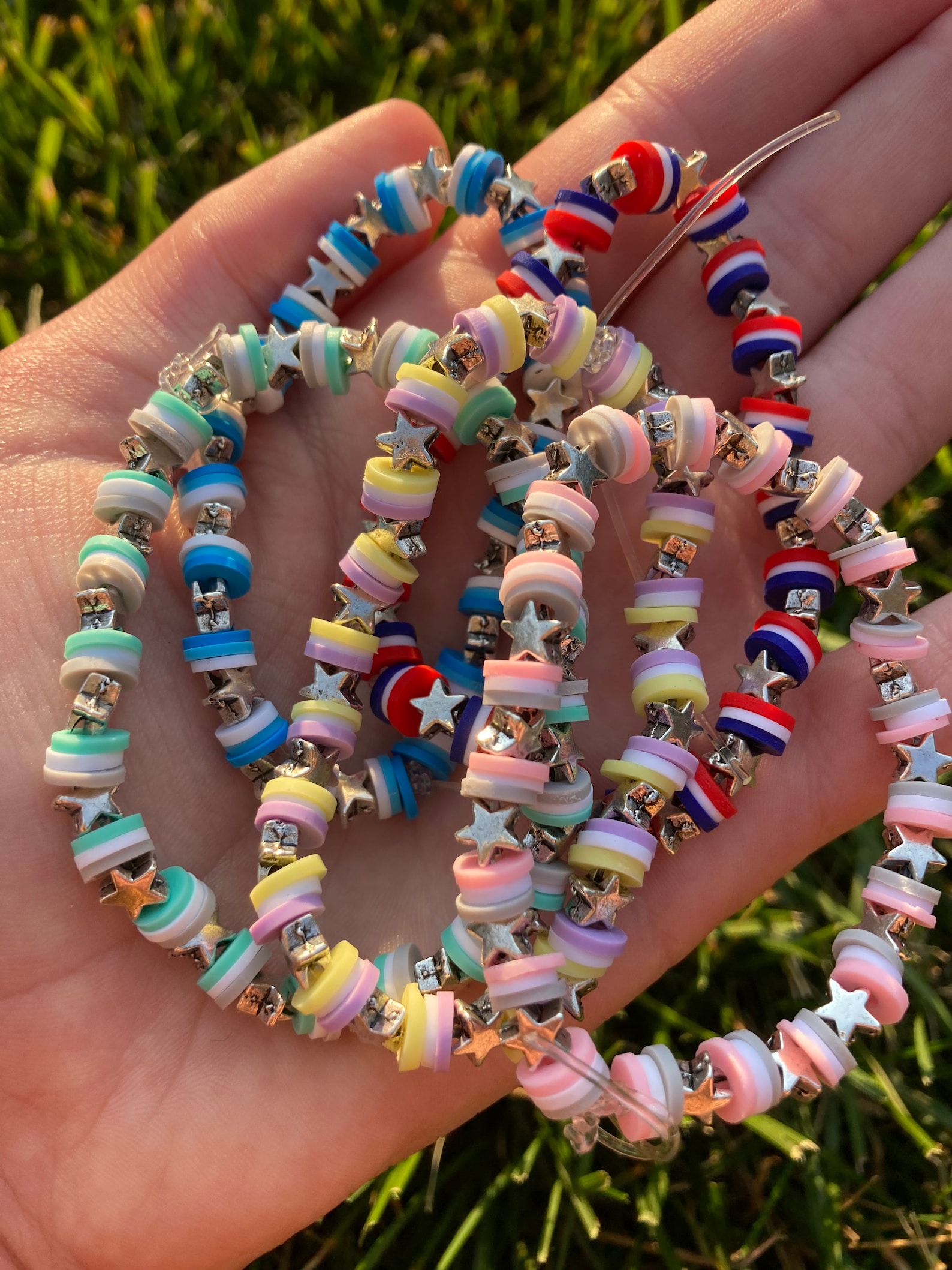 Flat bead bracelet with star Etsy.de