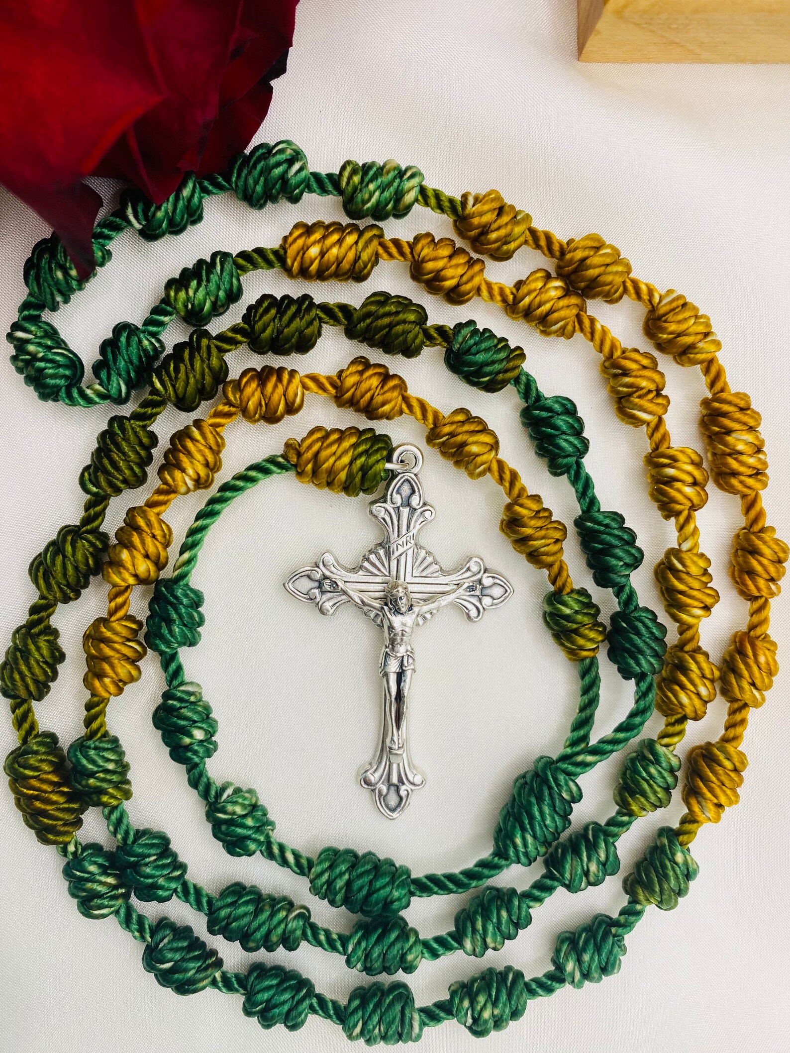 Cord Knot Rosary Pocket Rosary Marian Ave Maria Catholic Etsy
