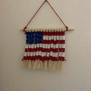 American Flag Macrame Wall Hanging