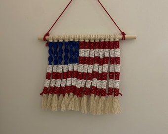 American Flag Macrame Wall Hanging